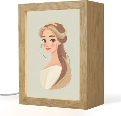 Nachtlampje 15x20 cm - Kinder lampje - Prinses - Tiara - Groen - Tafellamp kinderkamer - Slaapkamer lamp - Bedlamp kinderen - Kinderlampje stopcontact - Wandlamp babykamer - Nachtlampjes