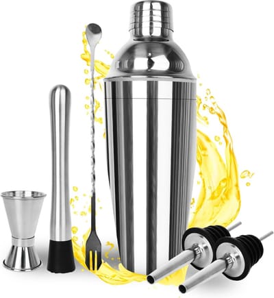 Cocktail Set - Cocktailshaker -RVS - 6 Delige Set - 750ml - Cocktail shaker set - Baraccessoires Voor Thuisbar