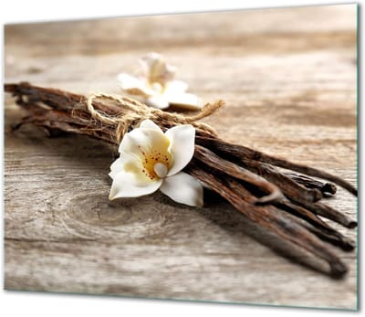 Fornuis Afdekplaat - Kookplaatafdekking Glasplaat - Extra Werkblad - Gehard Glas - 60x52 cm - Hout Bloem