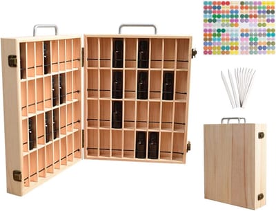 Aromatherapie Opbergdoos voor Essentiële Olie - Houten Organizer voor Parfum, Nagellak en Cosmetica, Ideaal voor Thuisgebruik en Reizen