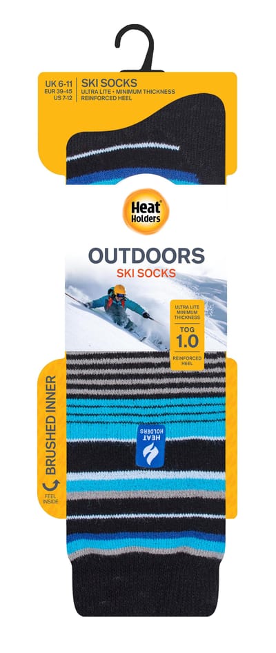 Heat Holders Dames lichtgewicht thermo skisokken - Zwarte Streep