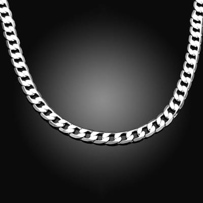 Klassieke Heren 925 Sterling Zilveren Ketting Hoge Kwaliteit Sieraden Persoonlijkheid 16-24 Inch 8MM Ketting Mode Kerstcadeaus 20 inches gray