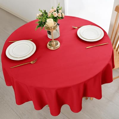JHUBERS- Tafelkleed Rond 180 cm - Afwasbaar - Waterdicht - Vlekbescherming - Tafelkleed Katoen - Hoogwaardig Polyester - Tafelbedekking