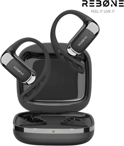 REBØNE® AERO Open Ear Oortjes - Sport Oordopjes - Hardloop Oortjes - Draadloze Koptelefoon - Bluetooth 6.0 - 30 uur batterij - USB C - IPX5 Waterdicht - Zwart