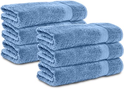 Komfortec 6x Handdoek 70x140 - 100% Katoen – Handdoekenset - Zacht - Hellblau