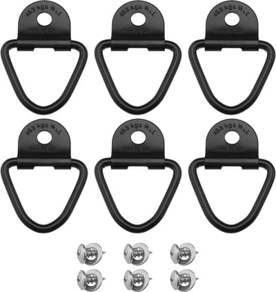 Dailygoods- Cargo Ankers Heavy Duty - V-Ringen - Roestvrij Staal - 6 Stuks - Anticorrosie - 453 kg Draagkracht - Vastbindring