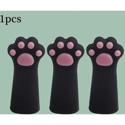 Capuchon de Crayon Chat Kawaii Dessin Animé Silcone Couvre-Bout de Stylo pour Enfants Extenseur de Crayon Adorable Papeterie Fournitures Scolaires noir