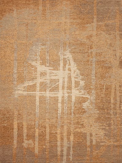 Acsento Merron Gold Vloerkleed - 170 x 230 cm - Oranje - Rechthoekig - Acryl, Viscose, Katoen, Polyester - Eetkamer, Woonkamer - Abstract - Design, Modern