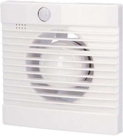 Afvoerventilator - Badkamer Ventilator - Automatische Ventilatie - Met Bewegingssensor - Ø 100 mm - Wit