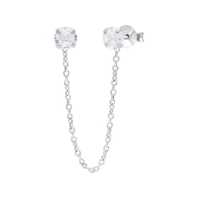 WeLoveSilver - zilveren oorstekers - 925 sterling - met ketting