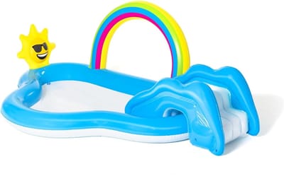 ZMR® Kinderzwembad met Glijbaan - Glijbaan - Speelzwembad - Blauw - 91cm x 145cm x 257cm