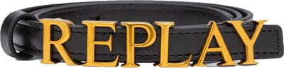 REPLAY Riem Logo Belt W90 Black Zwart