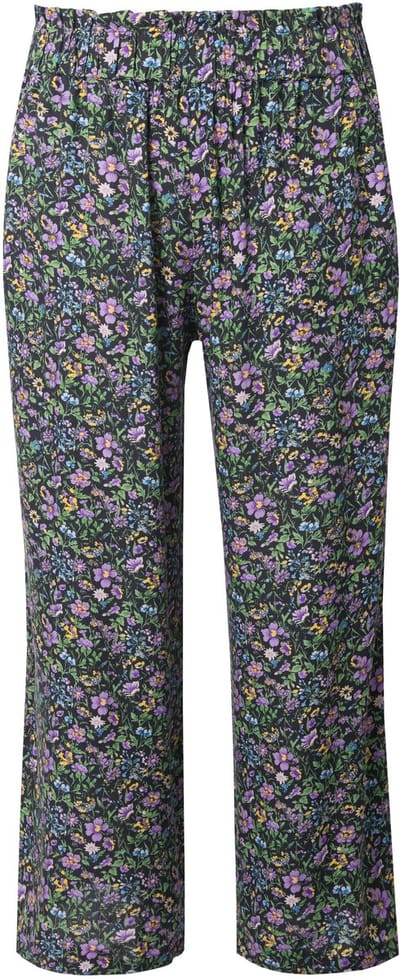 Studio Untold - Dames - Palazzo-broek wijde pijpen hoge taille flowers - Zwart - Maat 42+