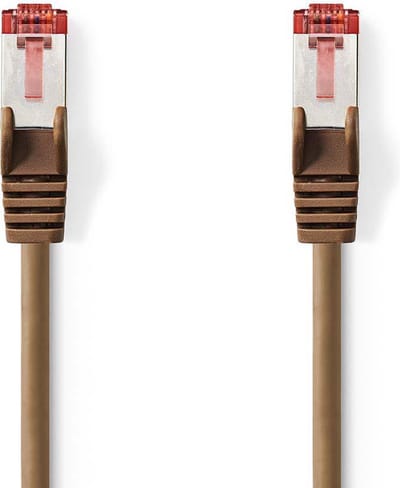Nedis CAT6-kabel - RJ45 Male - RJ45 Male - S/FTP - 2.00 m - Rond - LSZH - Bruin - Polybag