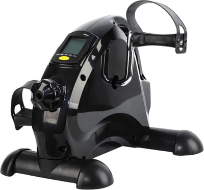 LaCardia Stoelfiets - Bureaufiets en deskbike - Bewegingstrainer en mini hometrainer - Beentrainer met LCD-display - Zitfiets fitness voor ouderen - Zwart