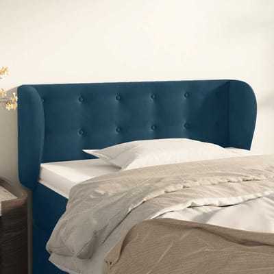 vidaXL - Hoofdbord - met - randen - 103x23x78/88 - cm - fluweel - donkerblauw