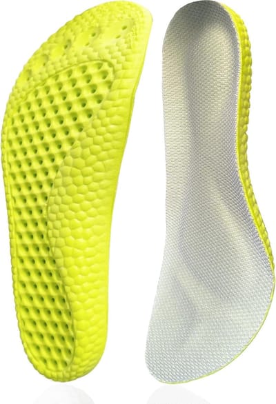 Traagschuim inlegzolen voor dames en heren, comfortabele vervangende schoeninlegzolen voor trainers, sneakers, laarzen en wandelschoenen, ademend, dempend (groen/voetafdruk, maat 37, 37,5)