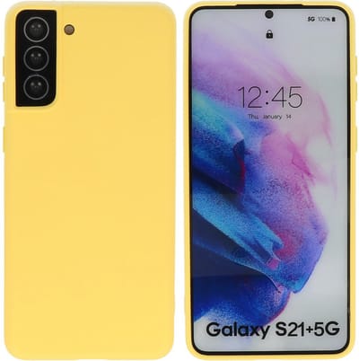 Hoesje Geschikt voor de Samsung Galaxy S21 Plus - Fashion Color Backcover Telefoonhoesje - Geel