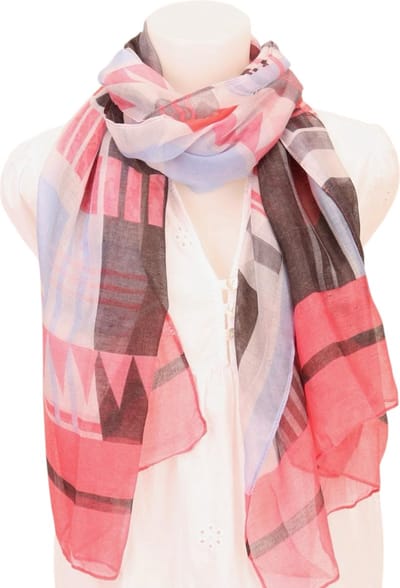 Lange Dunne Sjaal - Print - Roze - 180 x 80 cm (2113#)
