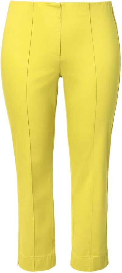 Ulla Popken - Dames - Broek biezen smalle broekspijpen elastische tailleband - Klassiek pistache - Maat 46