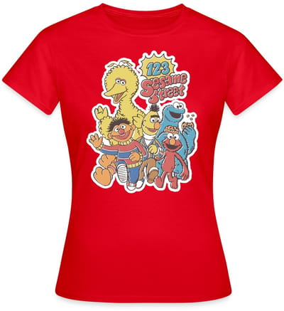 Sesamstraat 123 Sesame Street Groep T-Shirt Dames