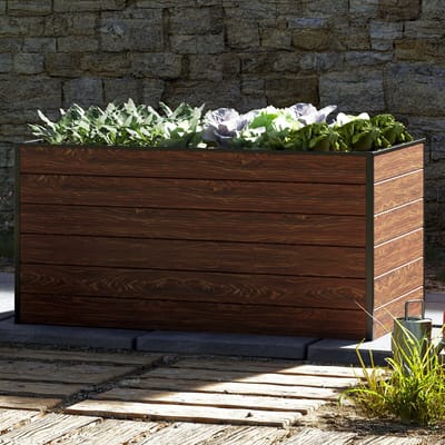 195 x 77 x 77 cm Moestuinbak Standard Christina, Laklaag met houtoptiek