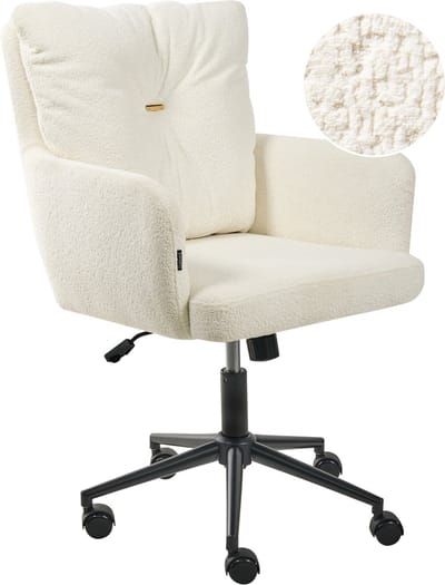 ALPINE - Bureaustoel - Gebroken wit - Bouclé
