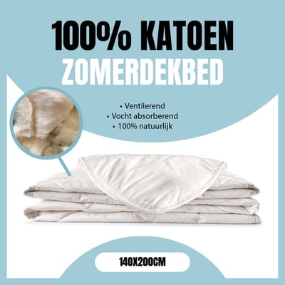 Eleganzzz 100% Katoen Zomer Dekbed - 100% Katoen - 200gr/m2 - Zomerdekbed 140x200cm - Zomerdekbed - Dekbed Zomer - Eenpersoons - Dekbedden