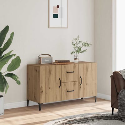 vidaXL - Dressoir - 100x36x60 - cm - bewerkt - hout - artisanaal - eikenkleurig