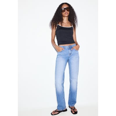 Stradivarius Polyamide top met cups en bandjes  Zwart XS