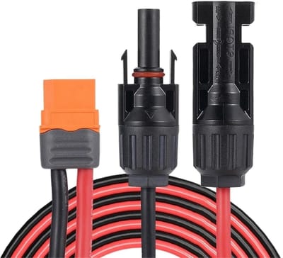 Zonneconnector XT60I-F - Adapter Kabel - Zonnepanelen Laden - 12AWG Draad - 1 meter - Zwart