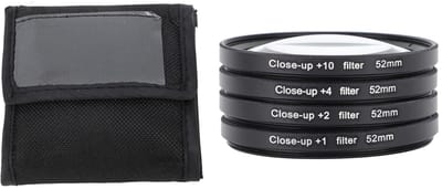 Dailygoods- Close-upfilterset 4-in-1 - Macro Lens - Filters +1/+2/+4/+10 - Geschikt voor Smartphone - Gedetailleerde Afbeeldingen - Inclusief Etui - Macrolens