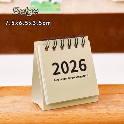 Calendrier Juin 2025 à Décembre 2026 Mini Calendrier de Bureau Simple Kawaii Liste de Tâches Emploi du Temps Quotidien Planificateur de Table Fournitures de Papeterie pour Bureau à Domicile