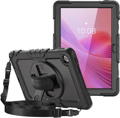 Avizar Hoesje Geschikt Voor Lenovo Tab 10.1 2025 Volledige Bescherming Schokbestendig, Zwart
