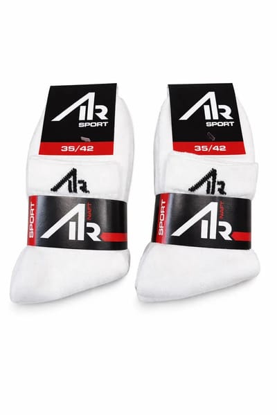 Air - unisex - korte sportsokken - quarter sokken - 10 paar - wit - maat 35/38
