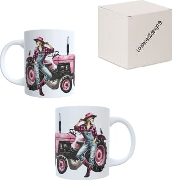 Bedrukte koffie beker - thee mok boeren , tractor - boerderij boerin - boer