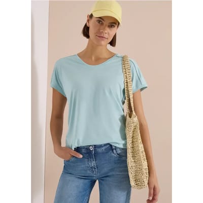 Shirt met V-hals en kanten detail