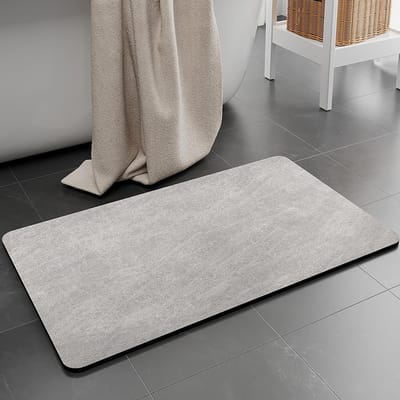 Antislip Wasbare Badmat - Superabsorberend en Sneldrogend - 50 x 80 cm - Grijs