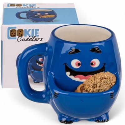 Dailygoody - Mok met koekjesvak - Grappige koffiemok - Monsterblauw