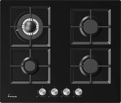 Fram FBH-M4IWF-GBK Inbouw Gaskookplaat – 60 cm – 4 Branders – Wok – Elektronische Ontsteking – 5 Jaar Garantie – Zwart Glas