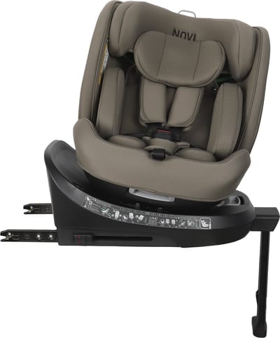 Novi Baby David 3.0 Premium Autostoel - I-Size - 360° draaibaar - Donker Taupe - Geschikt vanaf de geboorte tot 150 cm