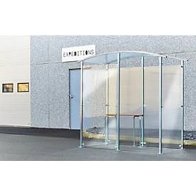 Mottez schuilplaats voor rokers, afmeting 2 m², B 1220 x D 2350 x H 2205 mm, PC en staal, transparant