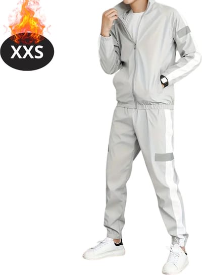 Nivard Joggingpak - Huispak - Volwassenen - Trainingspak - Comfortabel - Joggingsbroek - Tracksuit - Heren - 2 Delig - Grijs - XXS