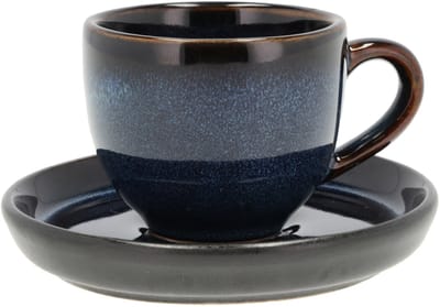 BITZ Espresso met Schaaltje Dia 5,5 x 5 cm 7 cl Donkerblauw/Zwart