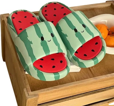 Watermeloen Dames Slippers – EVA Platform Slippers, Antislip Zomersandalen, Comfortabele Pantoffels voor Binnen en Buiten met Zachte Zool - Maat 37