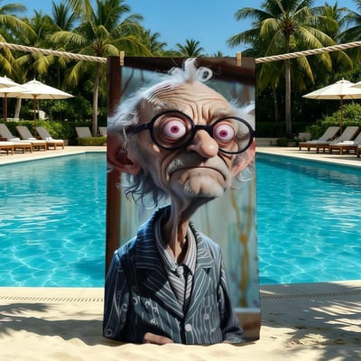 Cartoon Handdoek Oude Voor Buiten Kamperen Strandhanddoek Man Super Grappig Absorberend Sneldrogend Zomer Handdoek STJ40x70CM