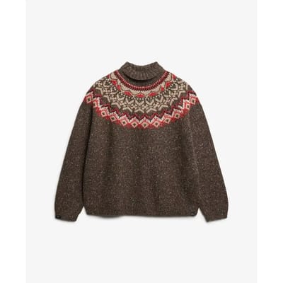 Superdry - Fairisle trui met hoge hals - Dames - Sweaters
