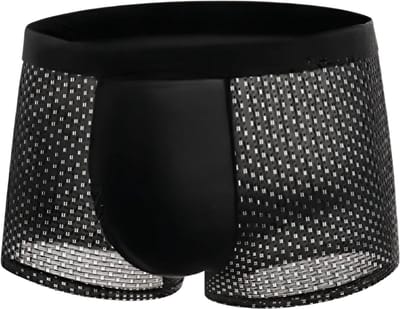 Heren katoenen shorts - Zwart - Maat L - Ondergoed voor grote maten - Microfiber slips - Compressie en stretch - Zacht en ademend - Comfortabel ondergoed voor grote maten voor dagelijks gebruik