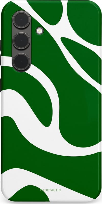 Casetastic Hoesje Geschikt voor Samsung S24 - Stijlvolle Beschermende Duo-layer Case - Groene Golven