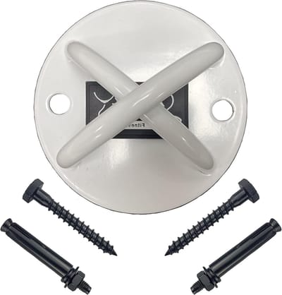 Ophangband Trainer Bevestiging - Wandbevestiging Slingtrainer - Thuis Krachttraining - 200kg Gewichtslimiet - 114mm Diameter - Wit